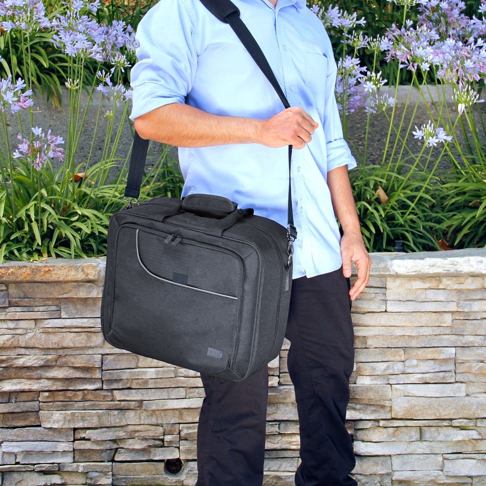 Projector Carrying Case with Shoulder Strap , Extra Storage & Custom Dividers