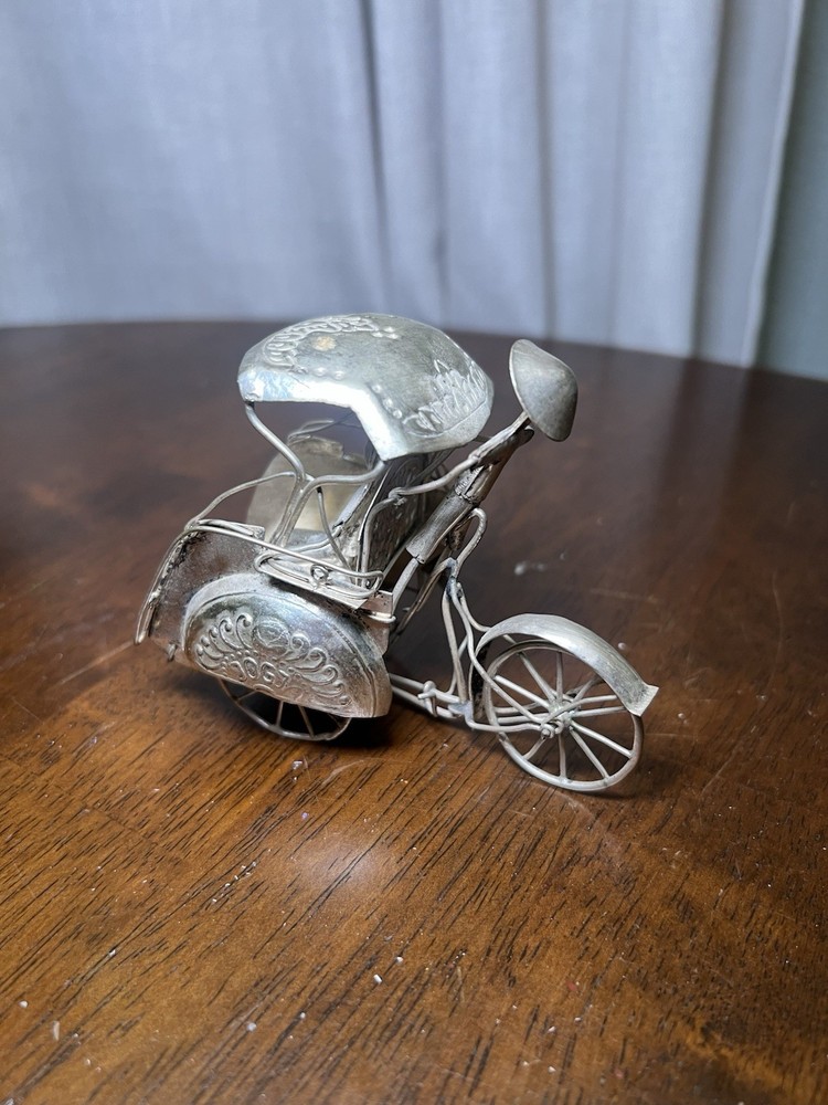 Sterling Silver Rickshaw with Driver