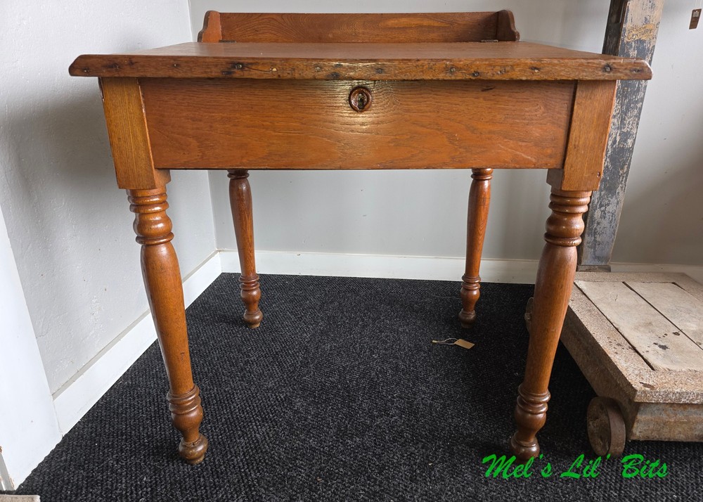 Victorian Solid Oak Slant Top Writing Desk