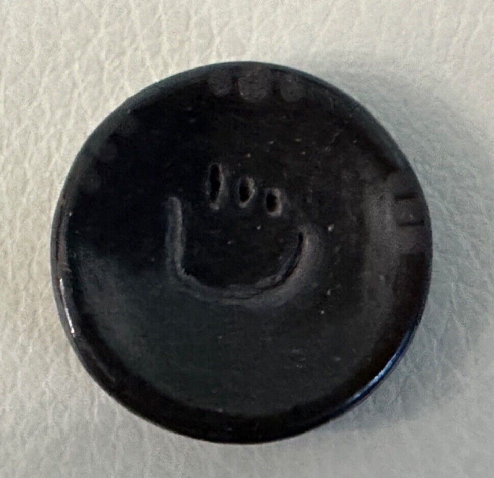 LINDA JO'POVI ASKAN VINTAGE Santa Clara Miniature Black Pottery 1" TRAY