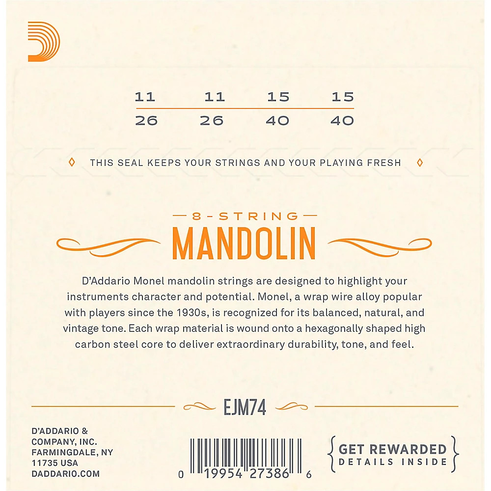 D'Addario Monel Mandolin Strings