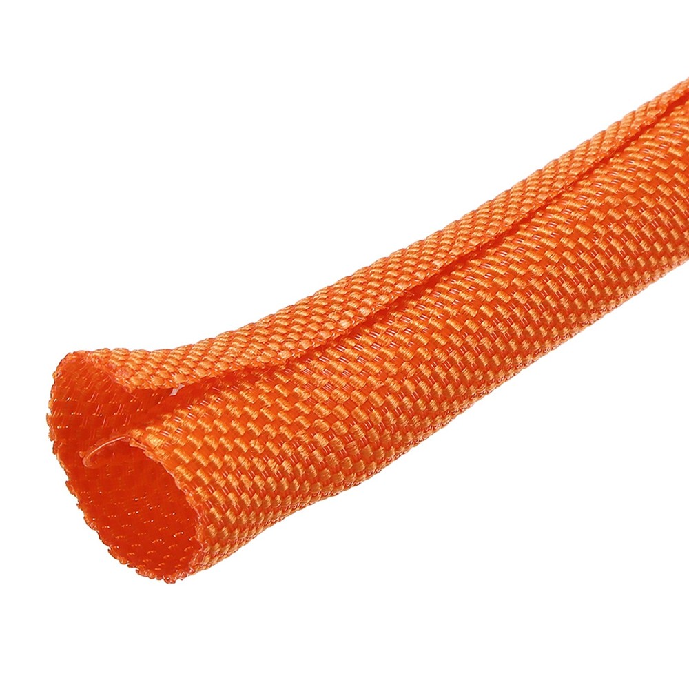 Wire Split Braided Cable Management Sleeve, Orange (5/16" - 7 Feet)