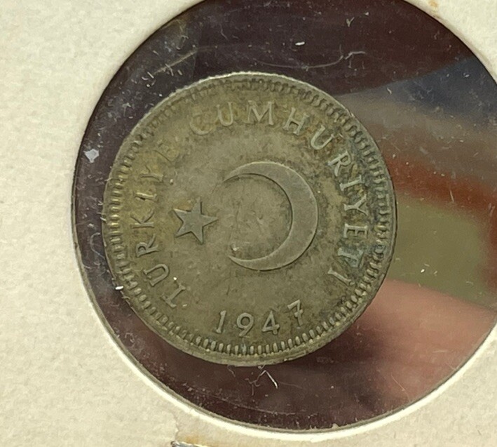 1947 Turkey 50 Kurus Silver Coin