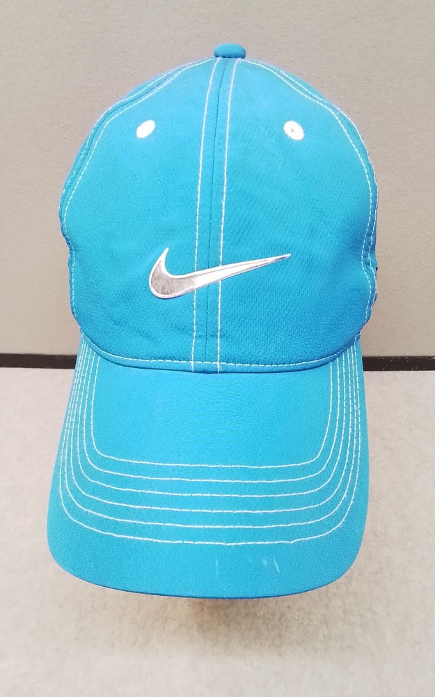 Nike Golf Baseball Hat White Stitching Blue Hat Adjustable Hook N' Loop Closure
