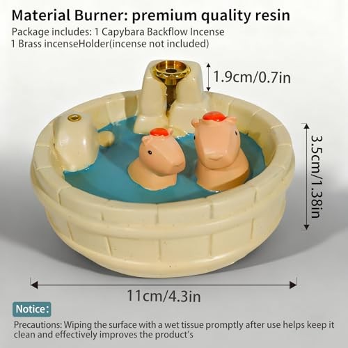 White Capybara Backflow Incense Holder - Capybara Backflow Incense-white