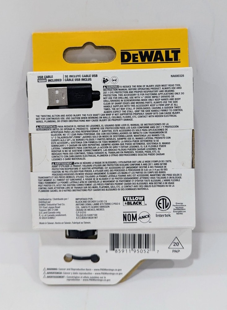 DeWalt DWALRAFT FLEXTORQ 1/4" Lighted Right Angle Attachment