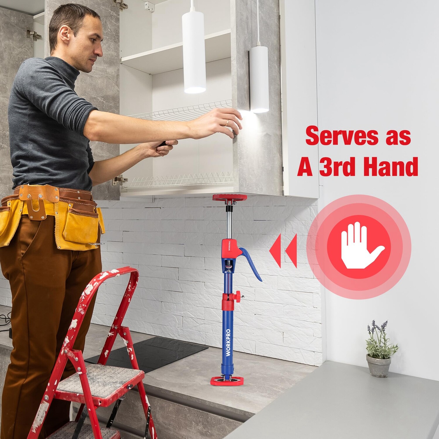 WORKPRO 2PK Cabinet Jack Support Pole Telescopic Quick Support Rod 18.5-29.5INCH