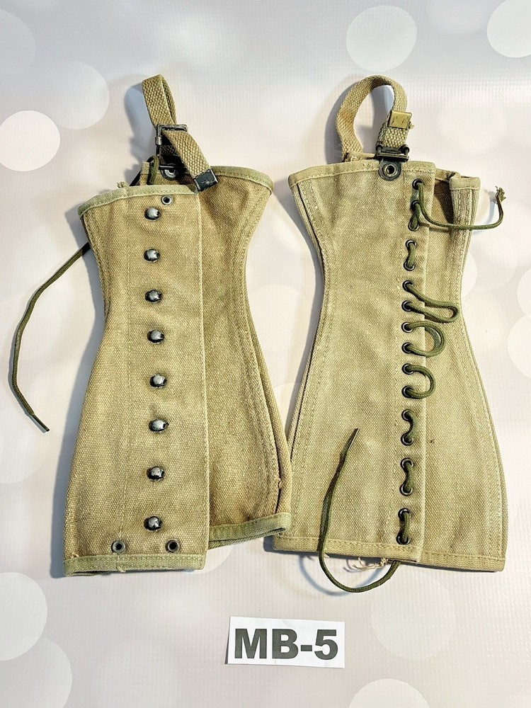 ORIGINAL WWII US ARMY COMBAT FIELD LEGGINGS W/ LACES Military Uniform