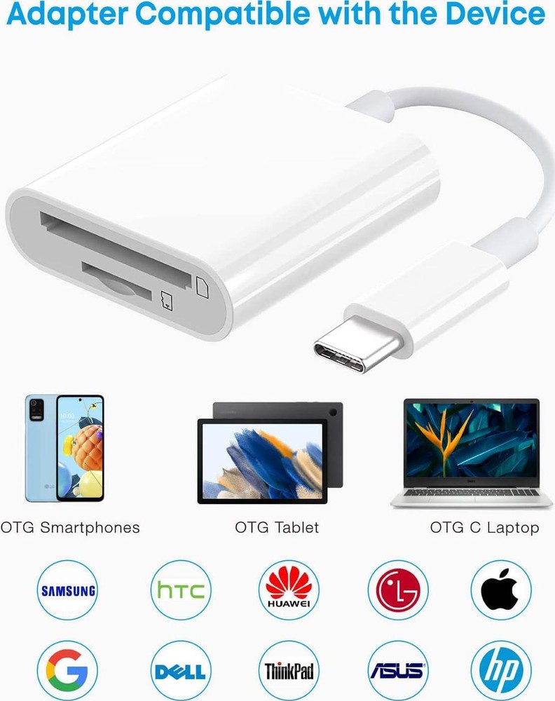 USB C SD Card Reader, USB-C To SD/Micro SD Card Reader, 2in1 High-Speed Type C C