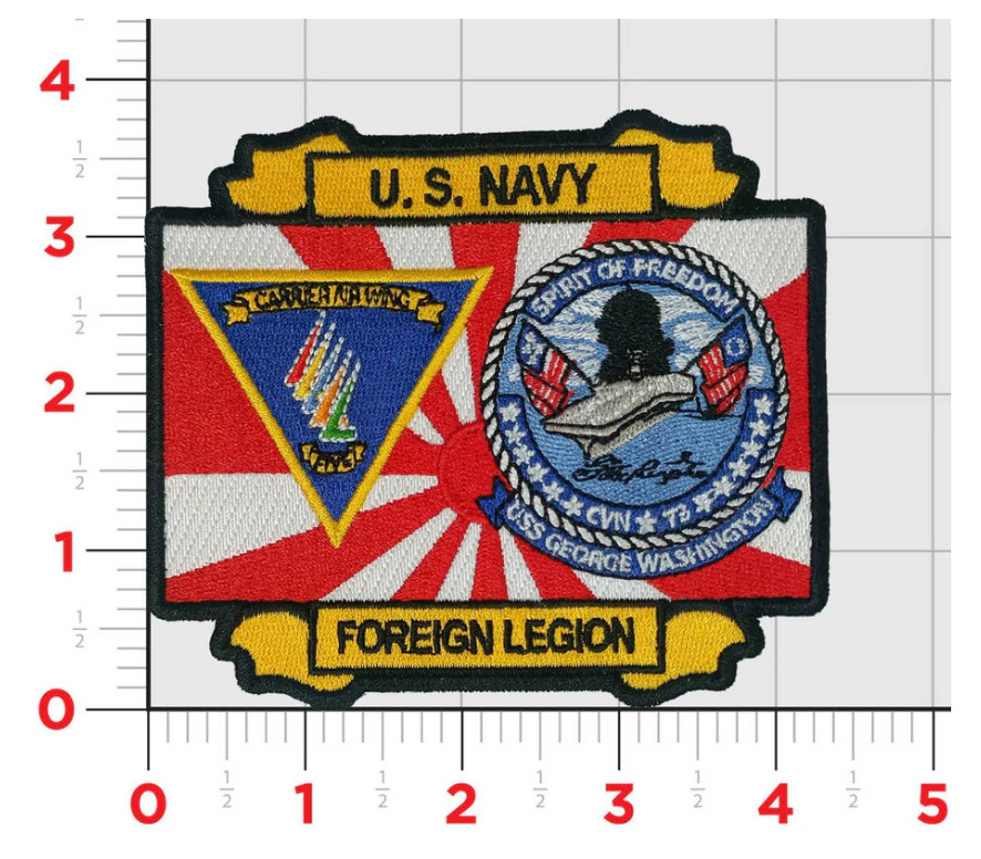 NAVY CARRIER AIR WING CVW-5 FOREIGN LEGION EMBROIDERED PATCH HOOK & LOOP