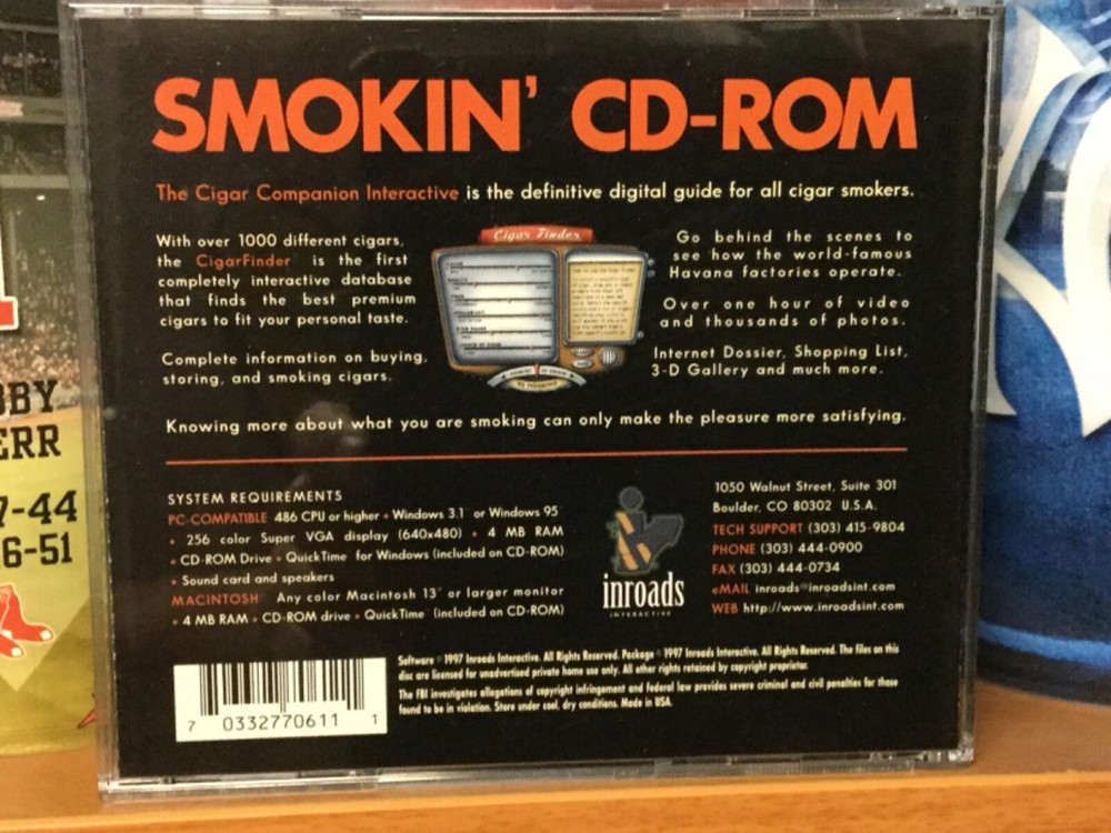 Cigar Companion Interactive 2.0 (PC and Mac, CD-ROM) Inroads Interactive - 1997