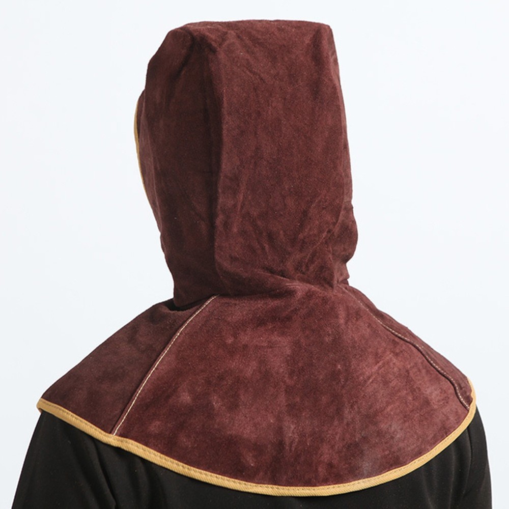 Cowhide Welding Hood Protective Caps With Neck Shoulder Drape