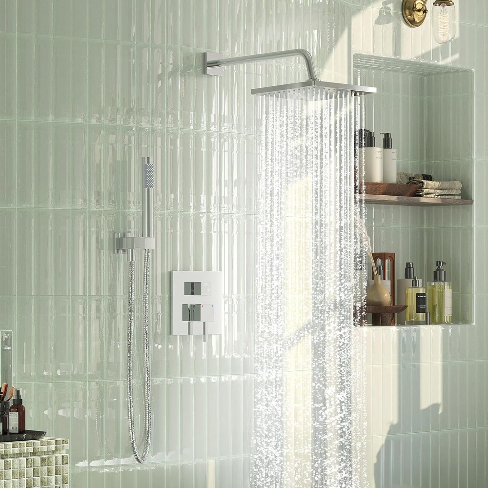 Chrome Wall Mount Rain Shower System