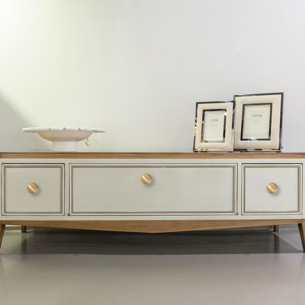 5-Pack Solid Brass Cabinet Knobs, Round Gold Knobs for Dresser Drawers, Brush...