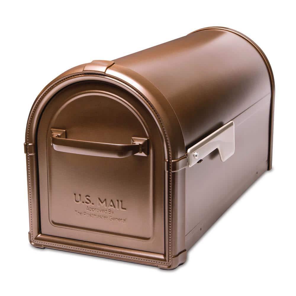 Copper Post Mount Mailbox Large Steel T2 Outdoor Mailbox Front Access Durable