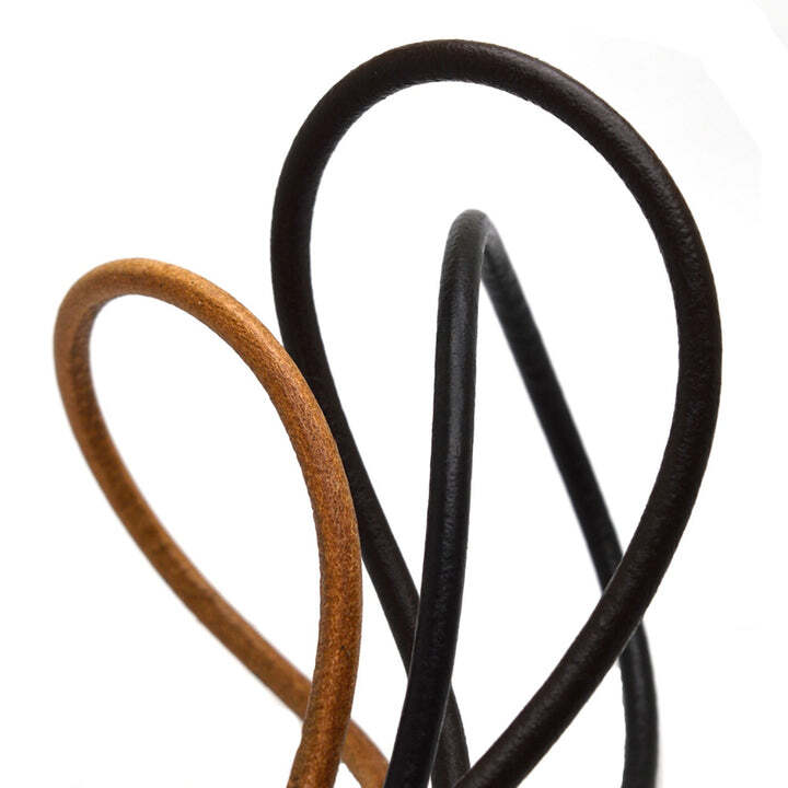 6mm Round Genuine Leather Cord for Jewelry Making 1.1 Yard - Brown