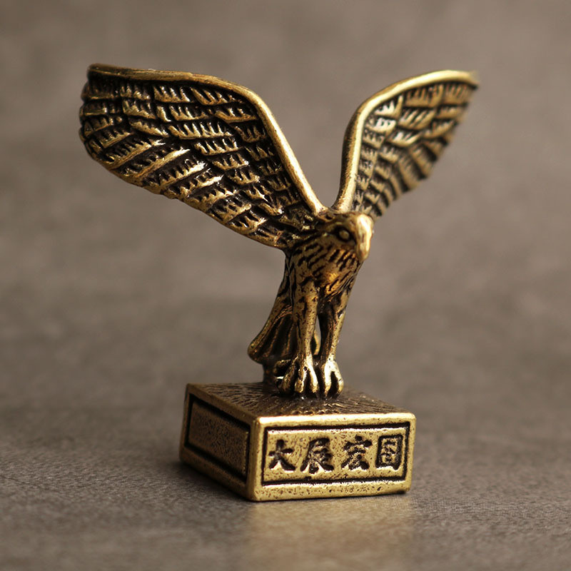 Solid Copper Eagle Trinket Tea Pet Ceremony Antique Bronze Model Figurines