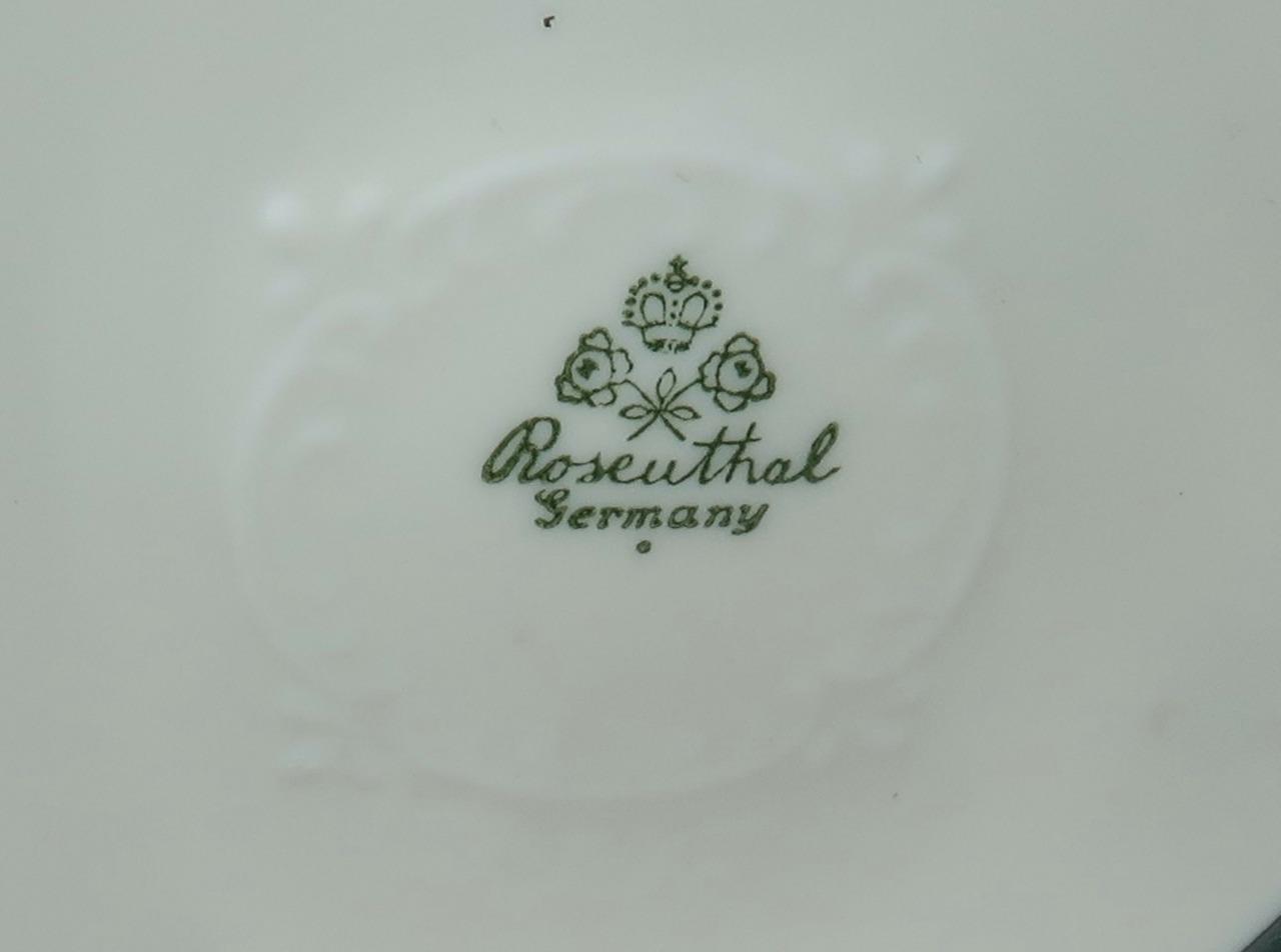 Rosenthal Germany 1941, Floral 1000 Sterling Silver & Porcelain Vase, 11 5/8"