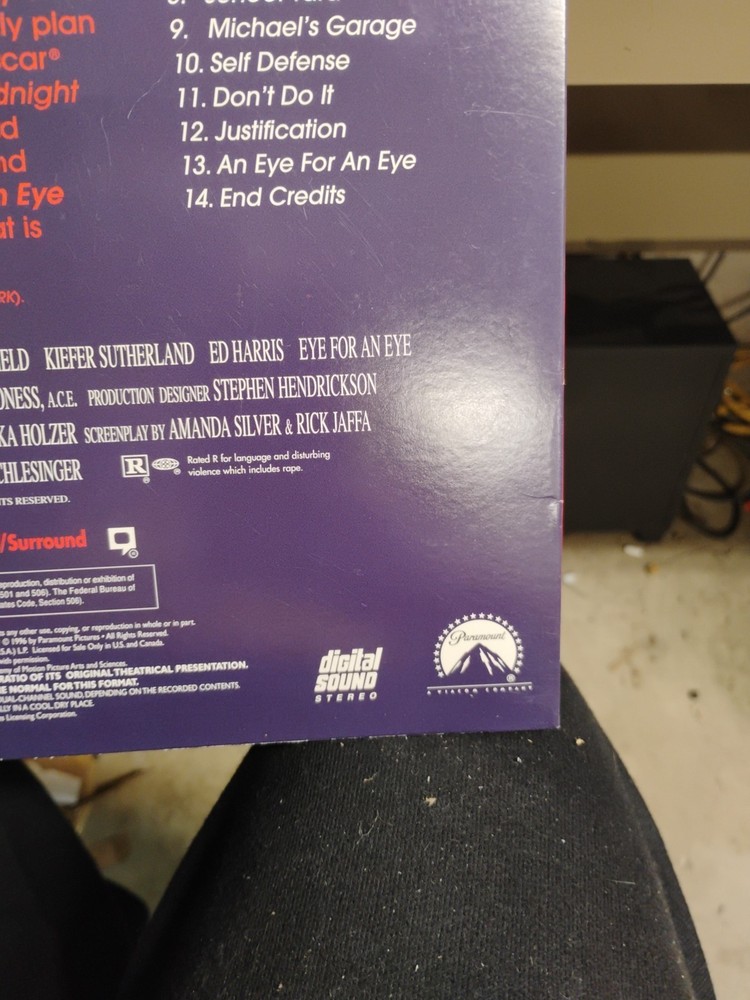 Eye for an Eye (Laserdisc, 1996) Great Condition