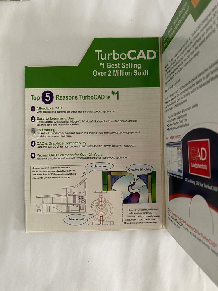 IMSI Design TurboCAD Designer 14 Software 2D Training Software Windows NEW-READ