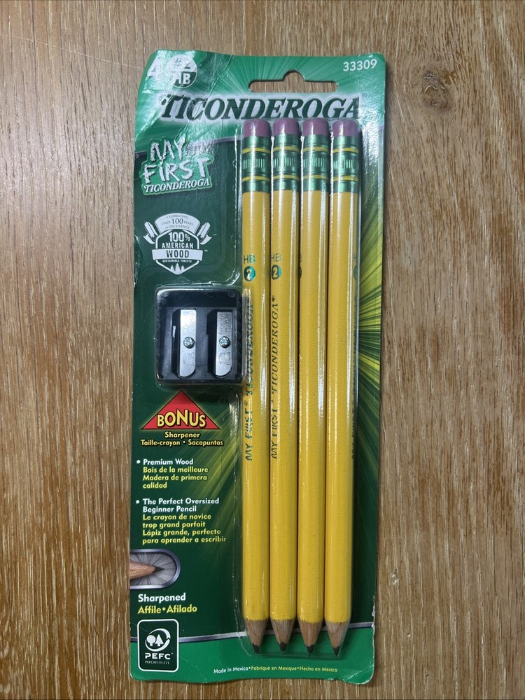Ticonderoga My First Pencil, #2HB, 4 Ct, Sharpener