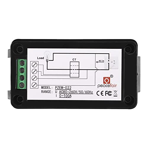 AC Digital Meter, AC 80-260V 100A LCD Display Digital Current Voltage Power