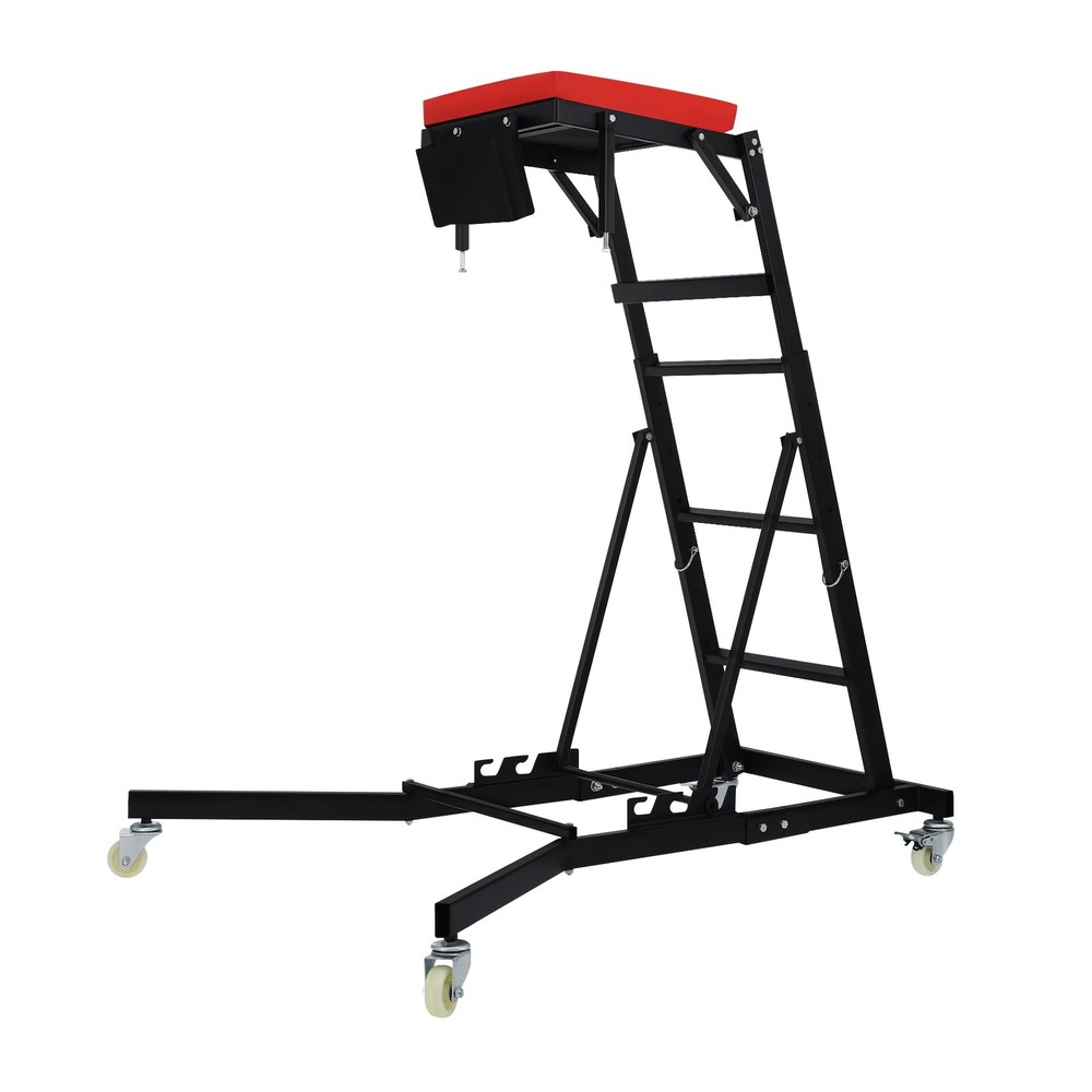 Foldable Engine Topside Creeper Adjustable Height Movable Ladder With 4 Wheels