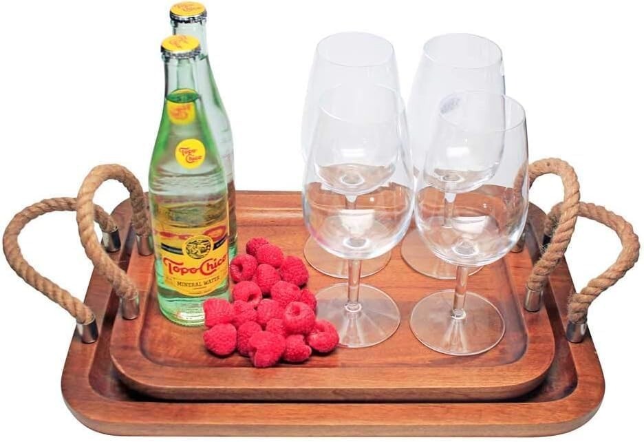 Livevie Twisted Rope Set Party Platter Tray Elevate Your Serving & Decor