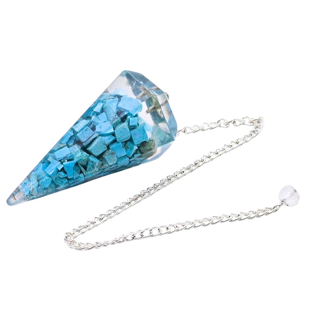 Turquoise Orgone Crystal Pendulums