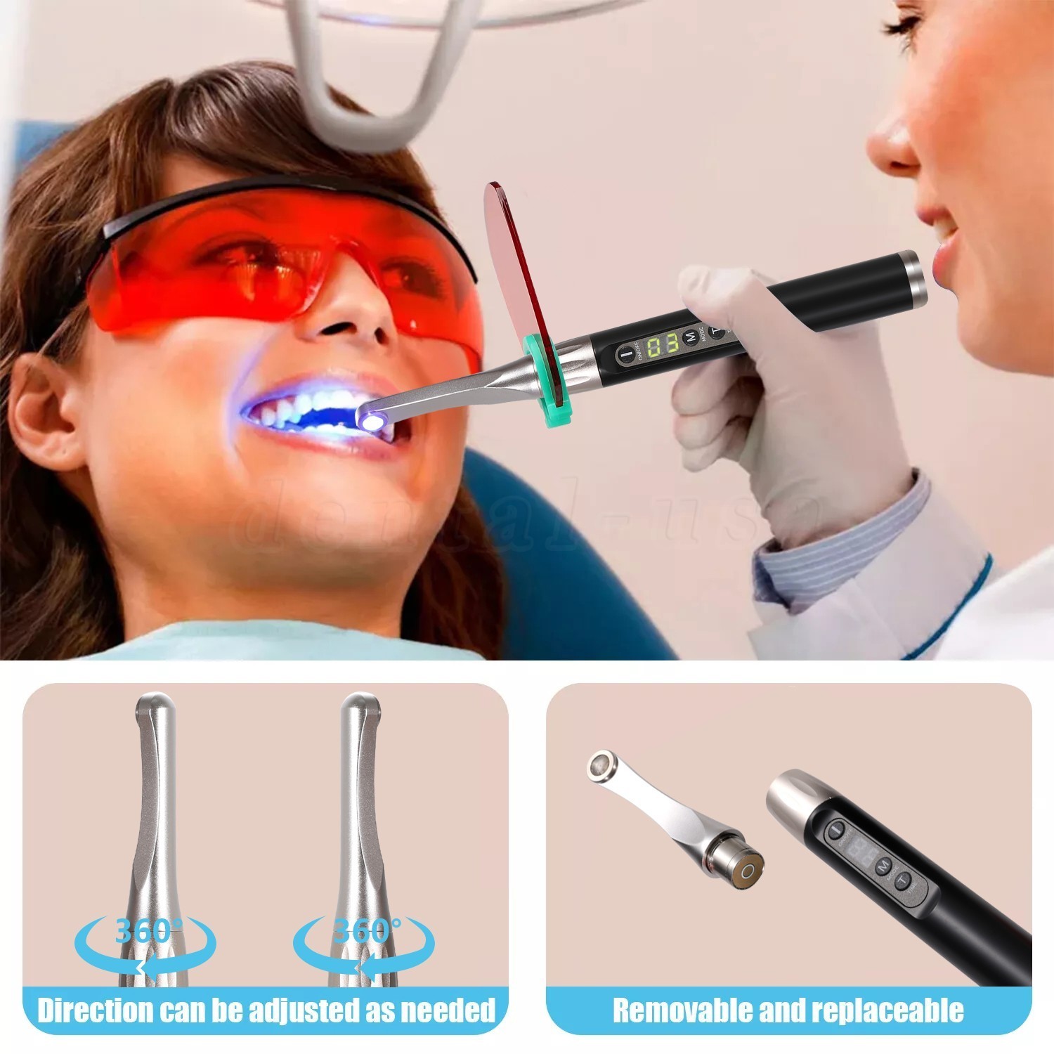 Woodpecker Style iLED Dental Curing Light Lamp 1 Sec Resin Cure 2500mw/c㎡ FDA