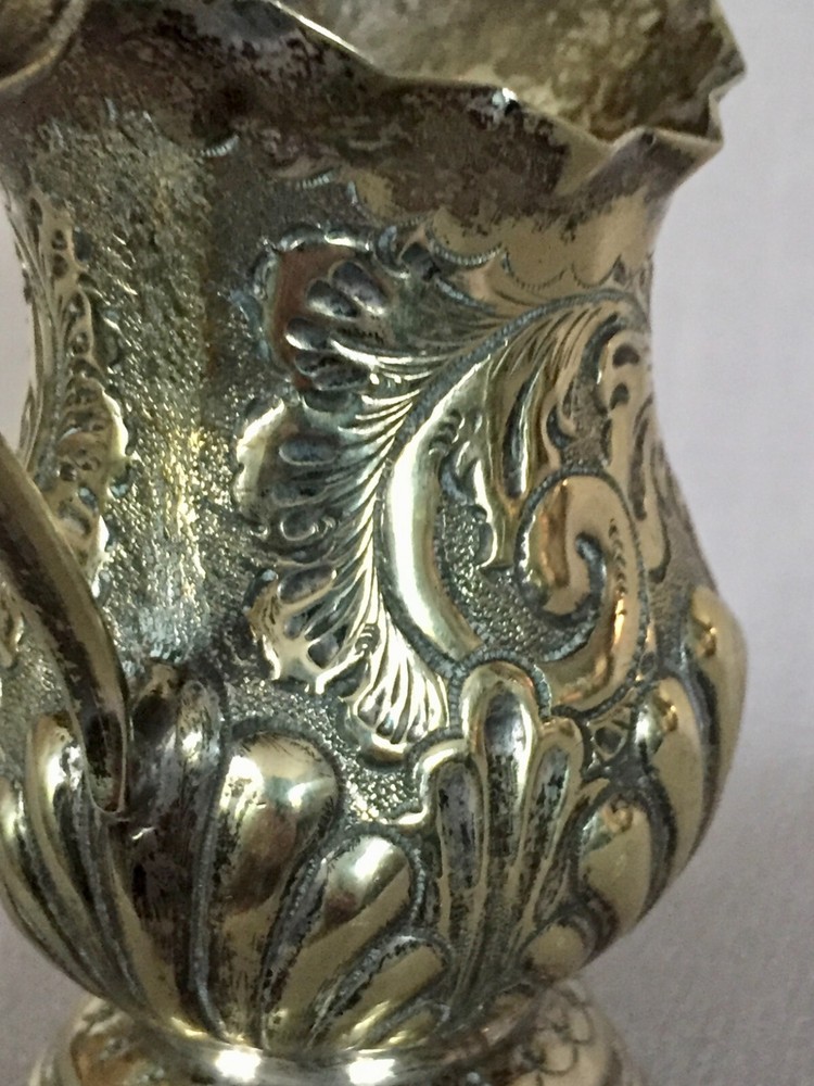 Antique Repousse Nickel Silver Cream Pitcher