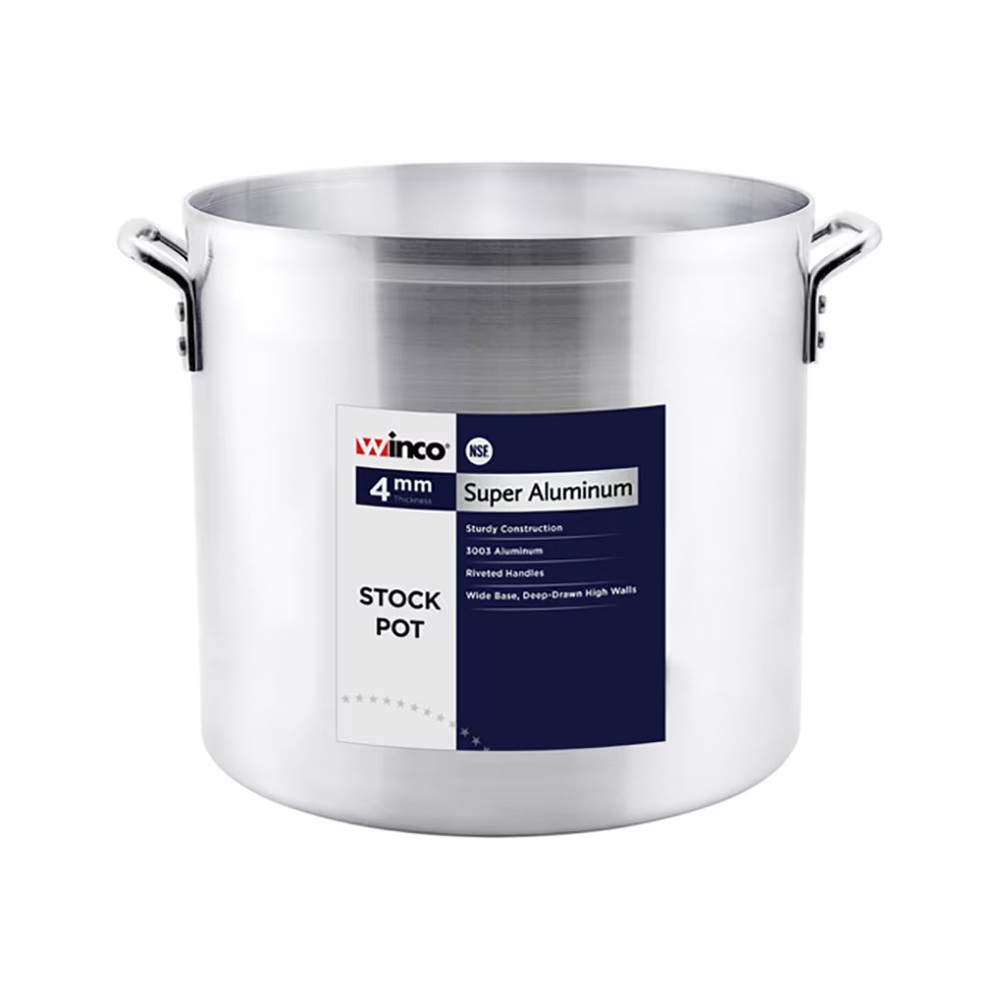 Winco ALST-40 Aluminum 40 Quart Stock Pot without Cover
