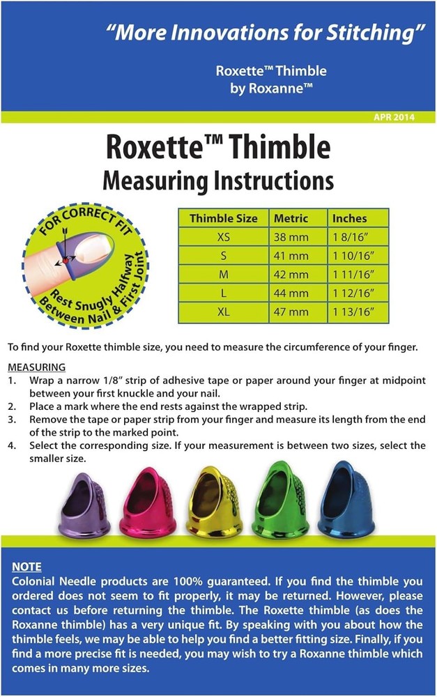 Roxette Thimble Large Green