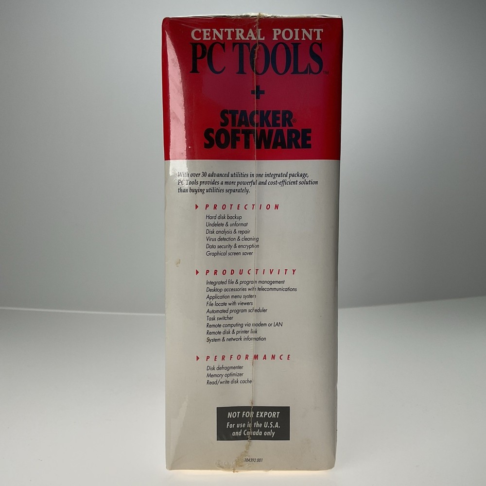 Central Point PC Tools Version 8 For DOS 104392001 Factory Sealed