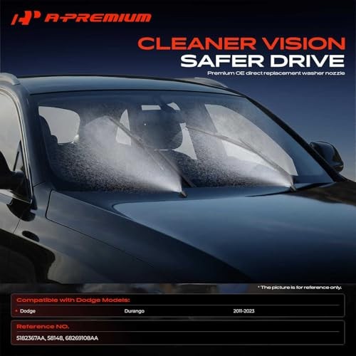 Front Windshield Washer Nozzle Compatible with Dodge Durango 2011-2023 - 2-PC