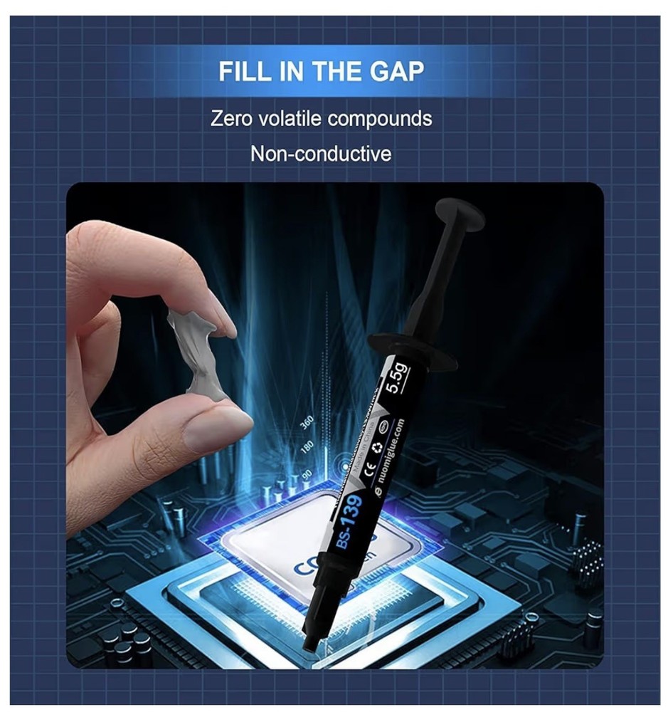 Easy Application 5.5g Thermal Compound for All Coolers - Carbon-Based Formula