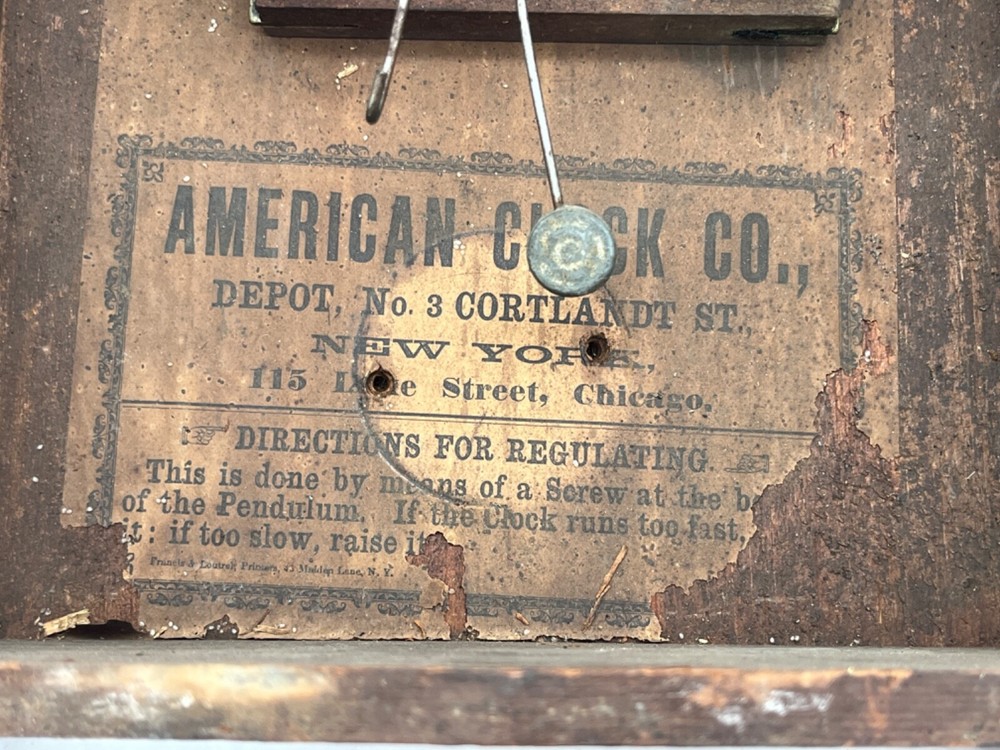 1850's The American Clock Co. Cast Clock.