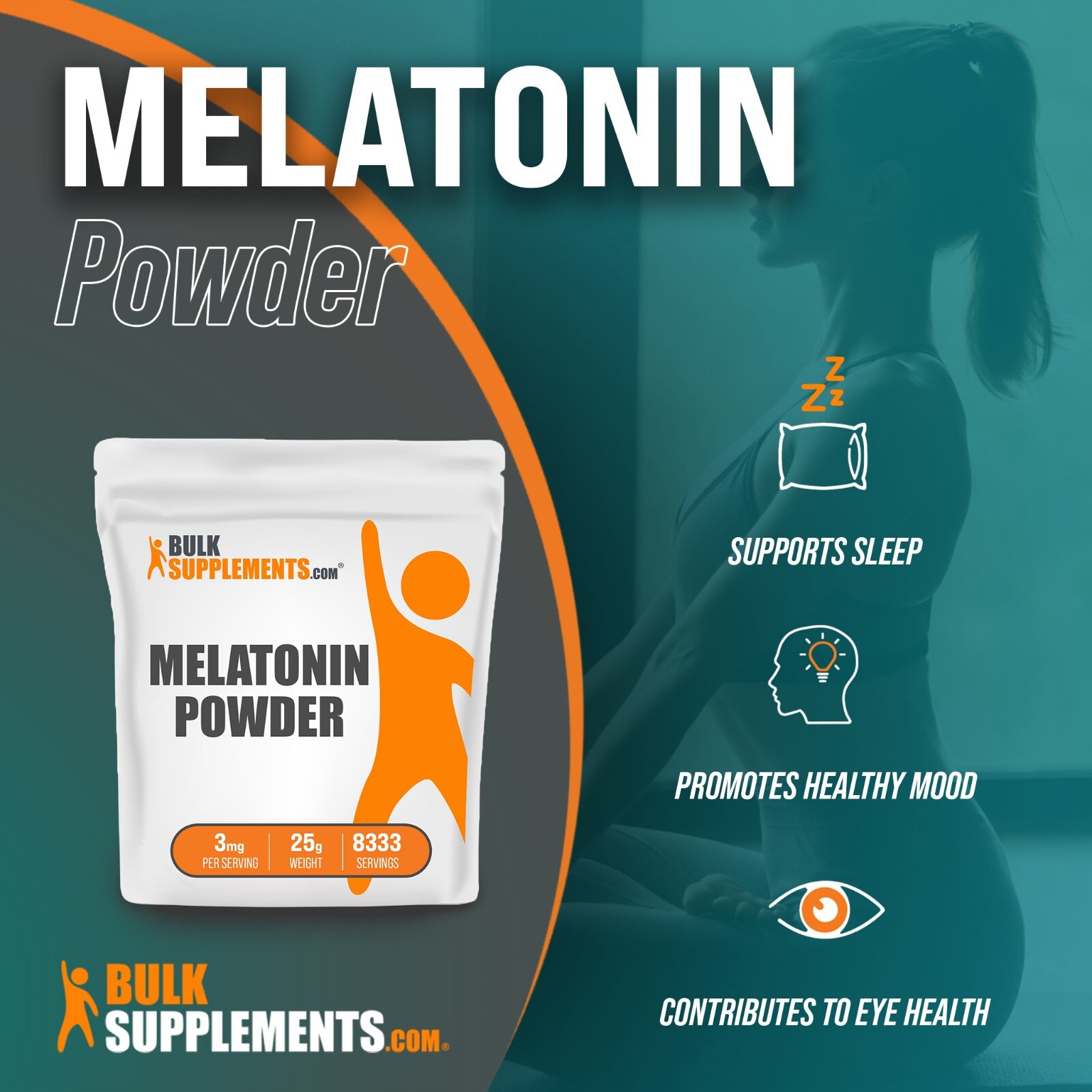 Bulksupplements Melatonin Powder - Helps Maintaining Healthy Sleep