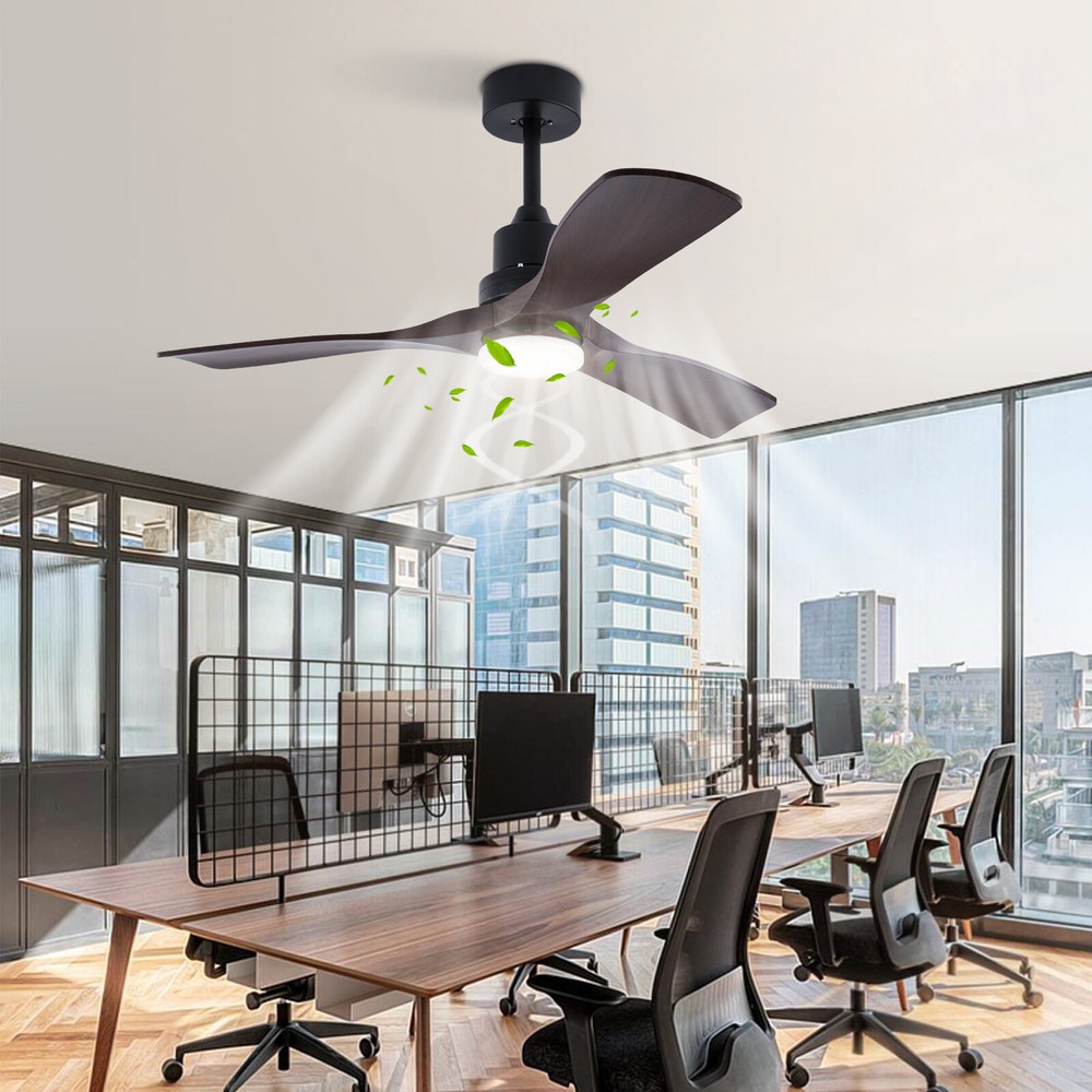 42" Flush Mount Indoor Ceiling Fan Light with Remote Control & AAA Batteries