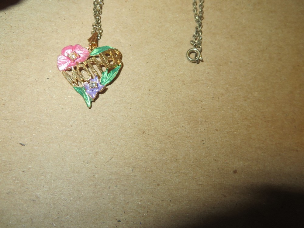 DECORATED PENDANT WITH CHAIN, " MOTHER "