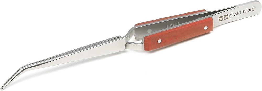 Tamiya Precision Tweezers Reverse-Action Curved