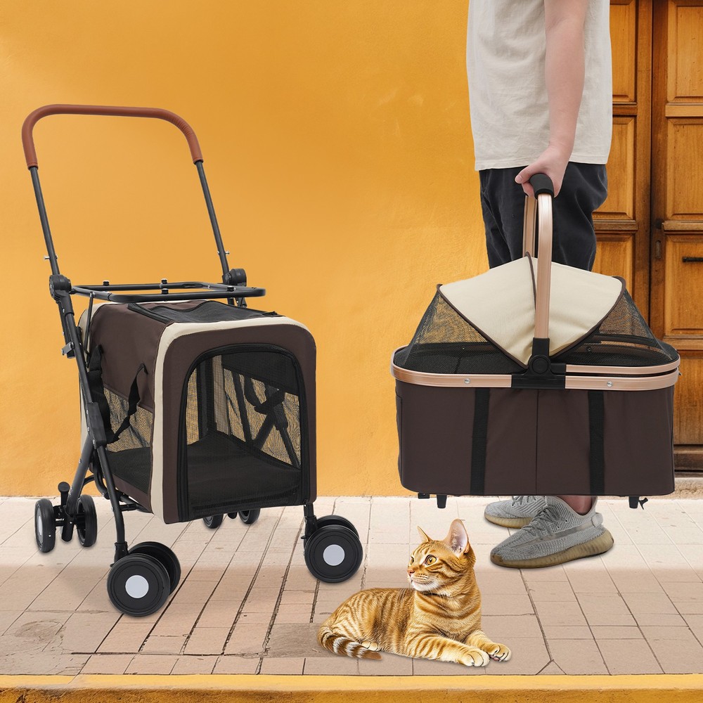Dog & Cat Stroller, Foldable Pet Stroller, Foldable Pet Stroller for Small & Med