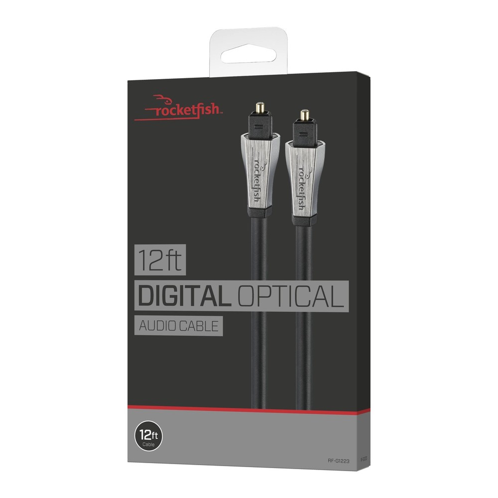 Rocketfish- 12' Toslink Optical Audio Cable - Black