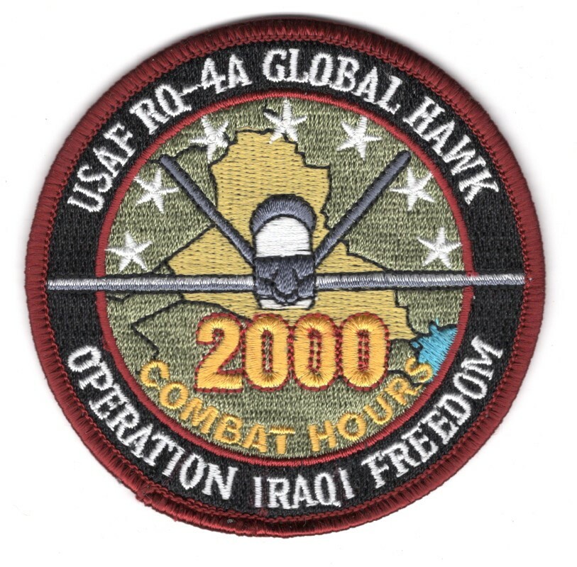 USAF Air Force Patch: 12th Expeditionary Recon Squadron, 2000 Combat Hours