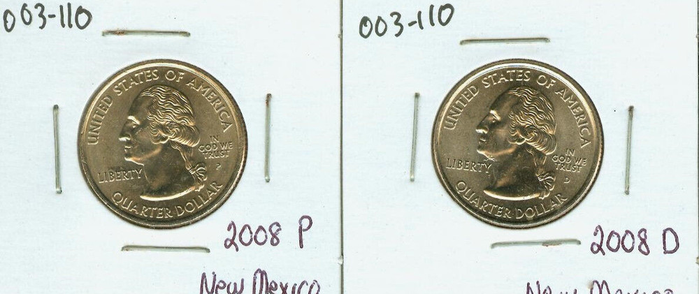 2008-P & D New Mexico State Quarters uncirculated. business Strike