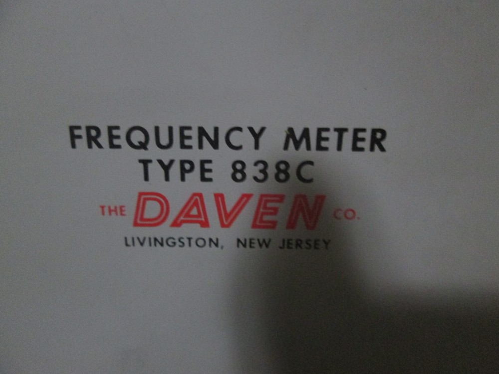 Rare Daven Frequency Meter Type 838C AS-IS Untested