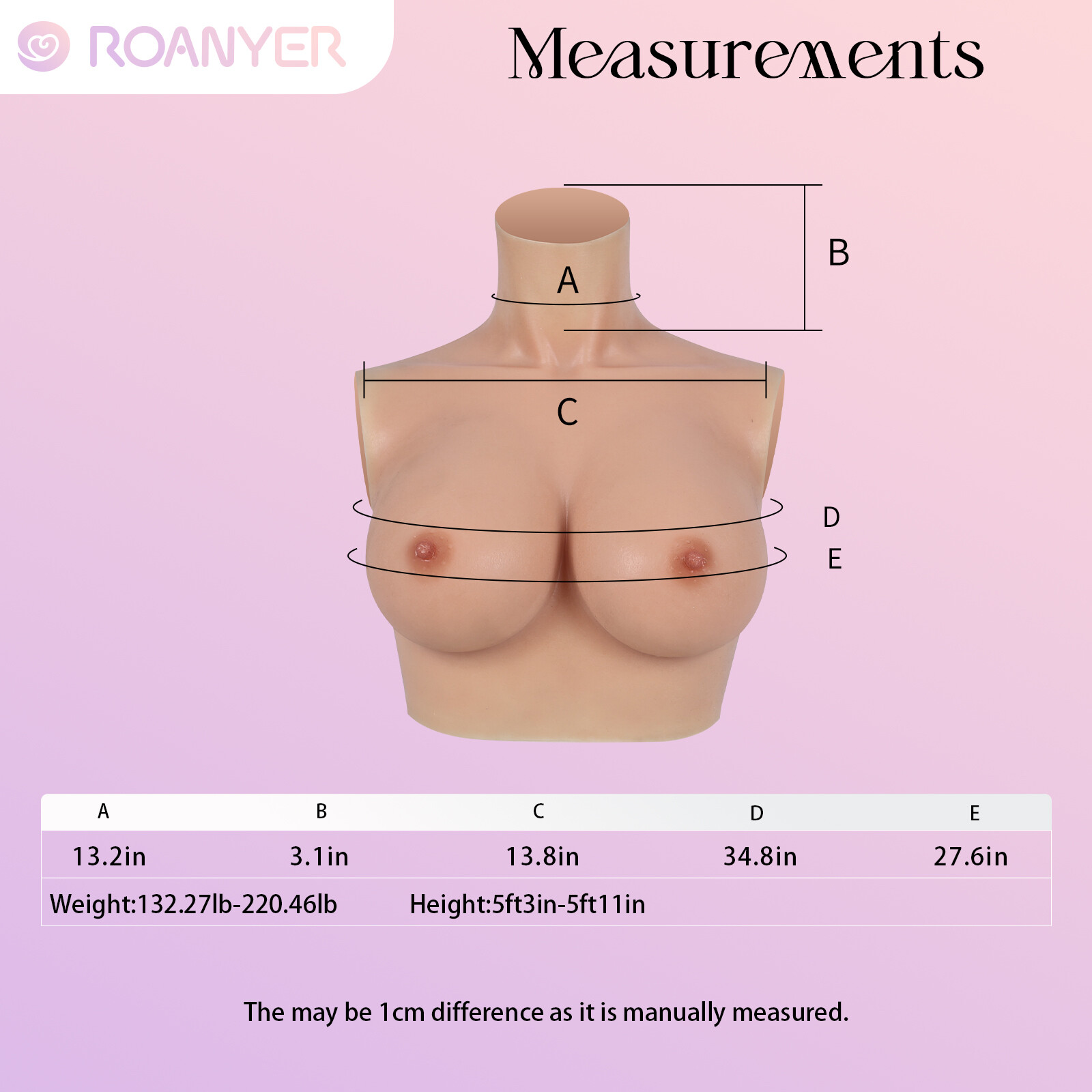 Roanyer E Cup realistic Breast Forms Silicone huge Boobs For Crossdresser