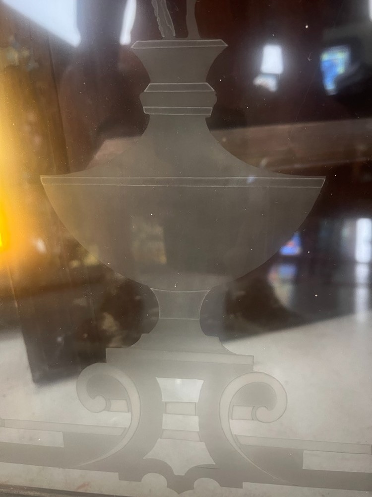 Nice etched stained glass floral window