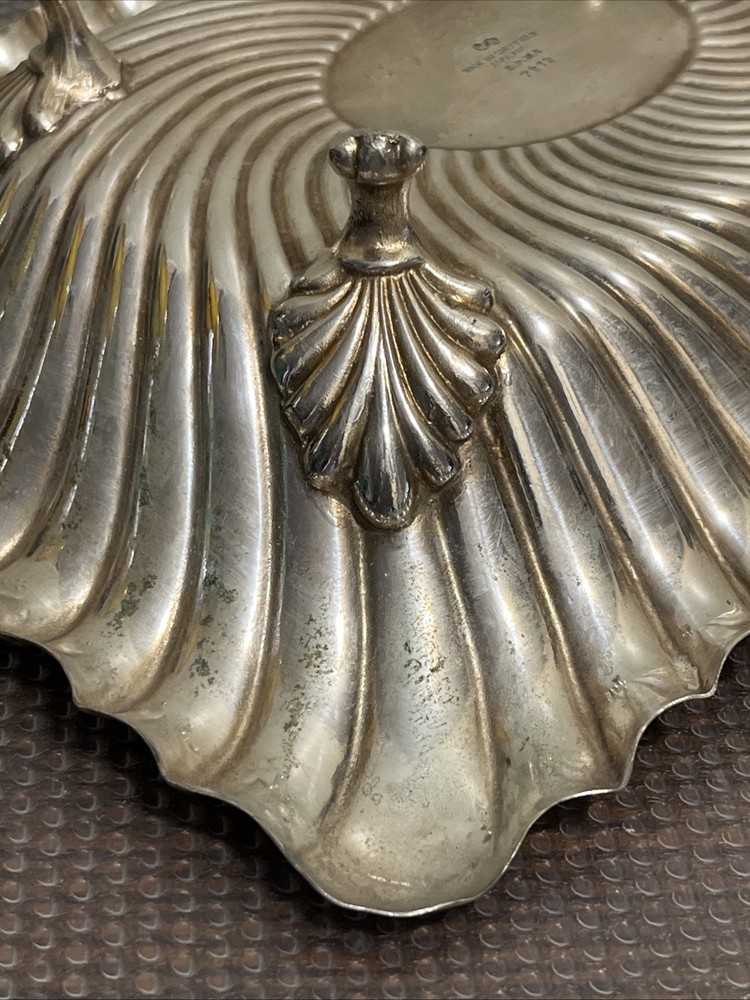 Vintage WILLIAM ADAMS Silver Plate Rectangular Footed Serving Dish 11”x 8.5”