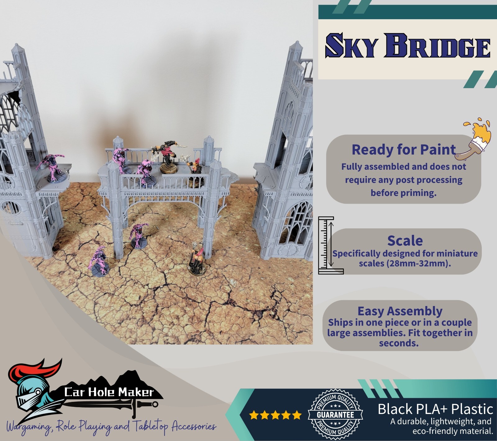 Gothic Towers & Walkways for 28mm-32mm Sci-Fi Wargames and Grimdark Battles